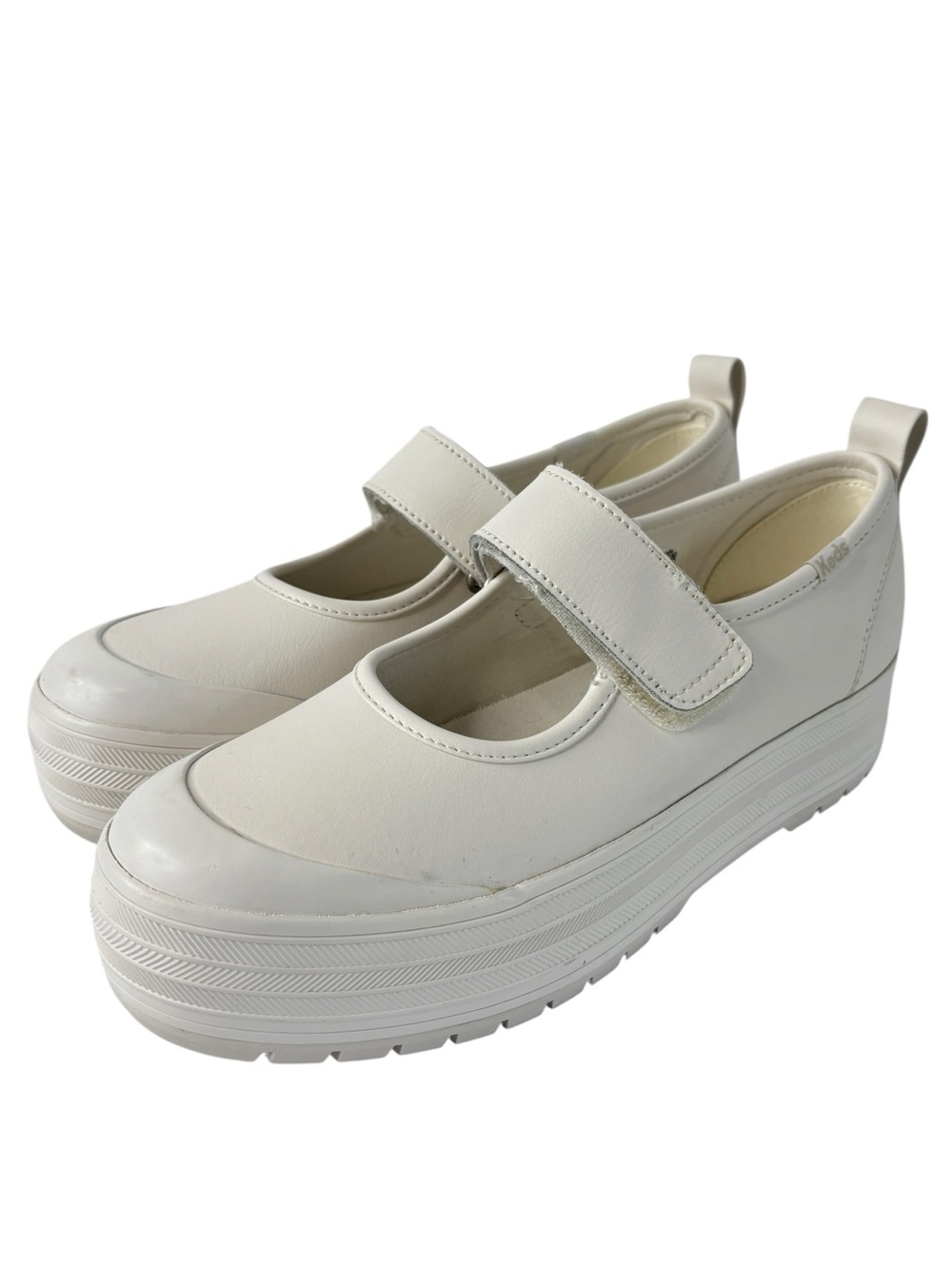 Keds Mary Jane Platform Sneakers Shoe Size 7.5 White Leather X Monster High NEW!